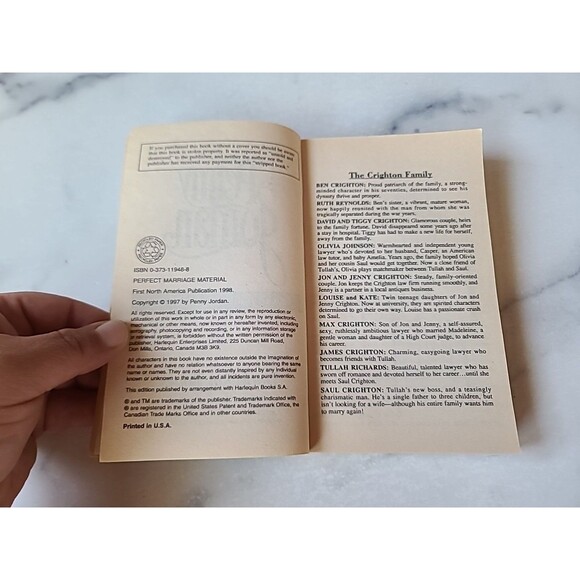 Perfect Marriage Material Bt Penny Jordan Paperback - Picture 4 of 10